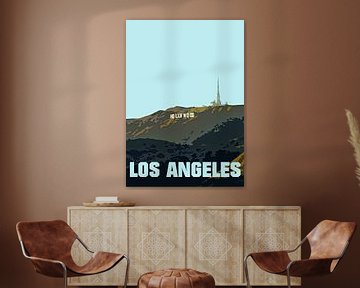 Vintage poster, Hollywood Los Angeles USA van Discover Dutch Nature