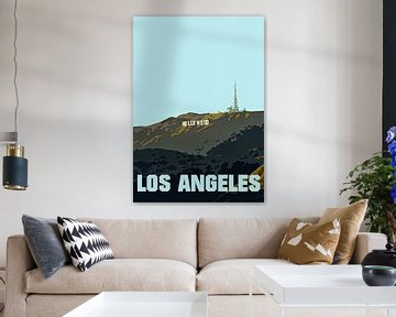 Vintage poster, Hollywood Los Angeles USA van Discover Dutch Nature