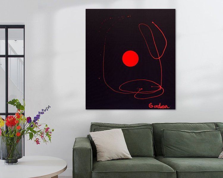 Voorbeeld van het werk in een kamer