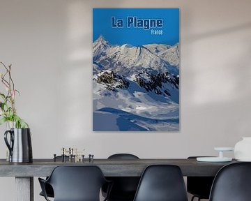 Vintage-Poster, La Plagne Frankreich von Discover Dutch Nature