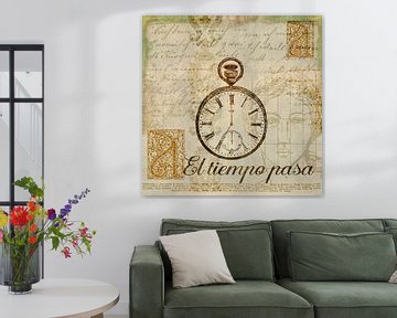 Vintage Collage Met Horloge van Andrea Haase