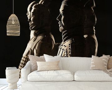 Beautiful lit Warriors from the  Terracotta army in Xi’an by Tony Vingerhoets