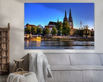 Regensburgse Dom met Donauboulevard van Roith Fotografie