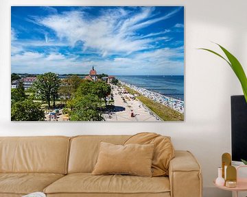 Uitzicht op de stad Kühlungsborn met strand en Oostzee van Rico Ködder