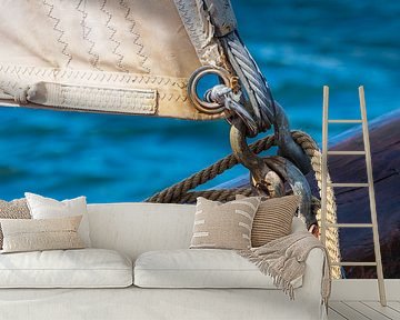 Detail of a sailing ship at the Hanse Sail in Rostock by Rico Ködder