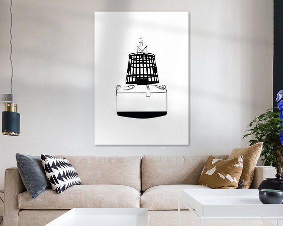 Voorbeeld van het werk in een kamer