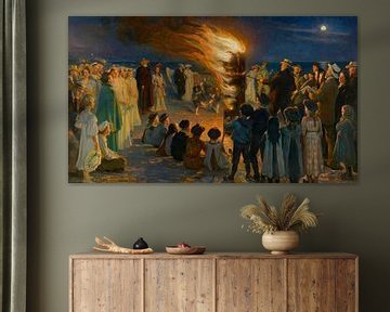 Midzomeravond vreugdevuur op het strand van Skagen, Peder Severin Krøyer