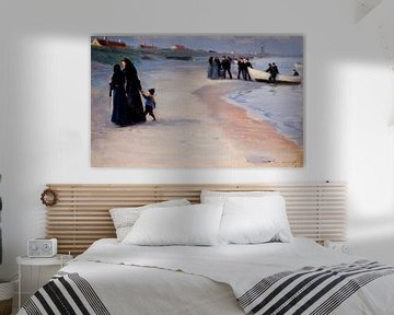 Ein weißes Boot am Strand. Leichter Sommerabend, Peder Severin Krøyer