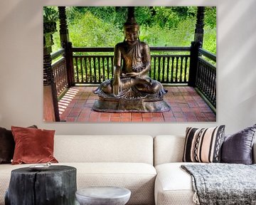 Boeddhabeeld in het Nepalese Himalaya-paviljoen Wiesent bij Regensburg van Roith Fotografie