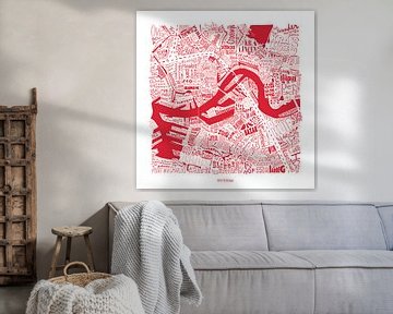 Rotterdam en rouge et blanc, les noms des rues et plus sur Vol van Kleur