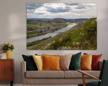 View of the Moselle valley near Bernkastel-Kues with the villages of Wehlen and Zeltingen-Rachtig. by Reiner Conrad