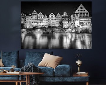 Tübingen bij nacht bij de Neckar-brug van MindScape Photography