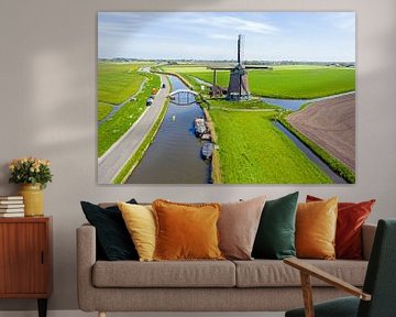 Luchtfoto van de  Obdammer molen op het platteland van Eye on You