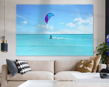 Kite surfing op Aruba in de Caribbean van Eye on You