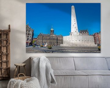 Monument on Dam Square and the Royal Palace in Amsterdam by Eye on You