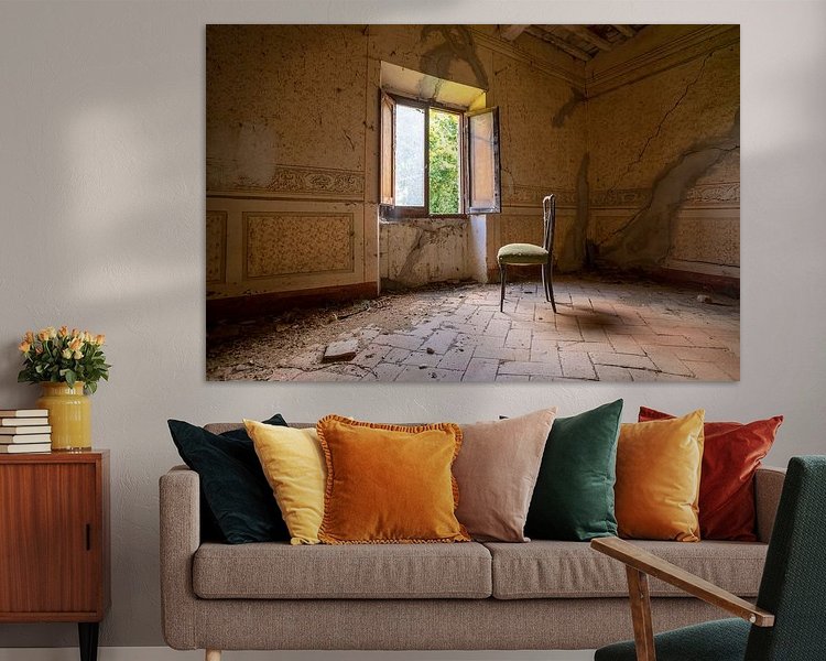 Voorbeeld van het werk in een kamer