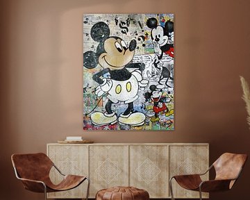 Mickey Mouse Strips van Kathleen Artist Fine Art