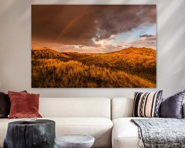 Paysage de dunes avec arc-en-ciel à Sylt sur Christian Müringer