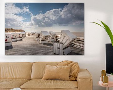 Platform with beach chairs at the Rote Kliff in Kampen, Sylt by Christian Müringer