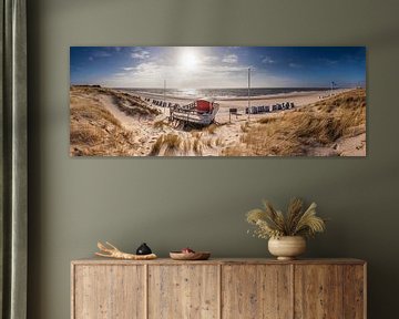 Panorama zonsondergang aan het westelijk strand van Kampen, Sylt van Christian Müringer