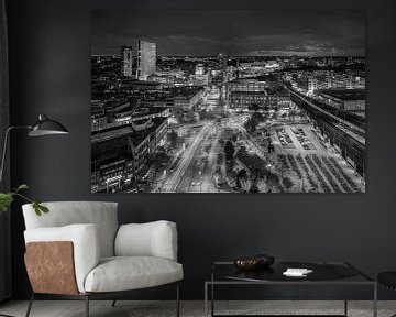 Skyline Eindhoven in zwart-wit van Mitchell van Eijk