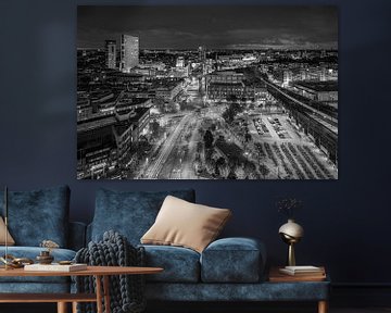Skyline Eindhoven in zwart-wit van Mitchell van Eijk