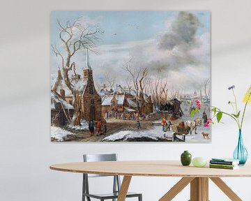 winter met markt, salomon rombouts - 1702 van Atelier Liesjes