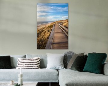 Path with sea view at the cliff near Wenningstedt, Sylt by Christian Müringer