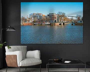 Paysage urbain d'Amsterdam sur l'Amstel sur Eye on You