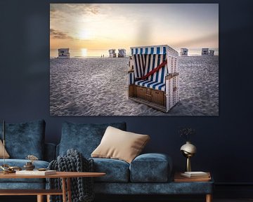 Strandstoelen op het strand van Kampen, Sylt van Christian Müringer