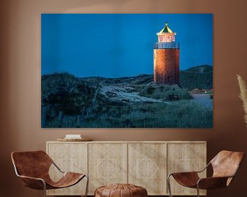 Leuchtturm Quermarkenfeuer in Kampen am Abend, Sylt von Christian Müringer