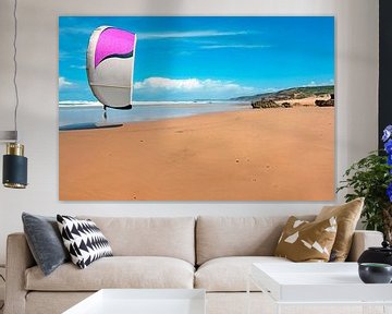 Kite surfen op Carapateira strand in Portugal van Eye on You