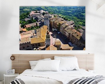 Bovenaanzicht San Gimignano, Toscane Italië van My Footprints