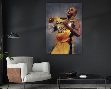 Kobe Bryant olieverf portret