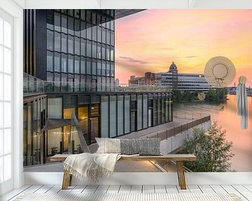 Abendstimmung im Düsseldorfer Medienhafen von Michael Valjak