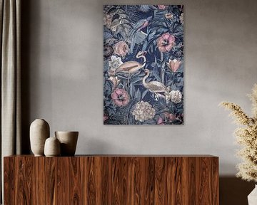 Tropical paradise with flamingos by Andrea Haase