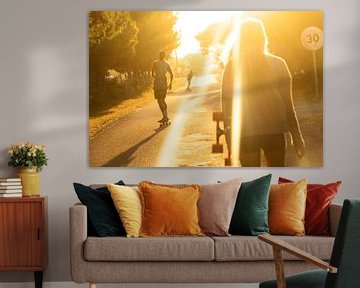 Longboarding in the evening sun by Nathan Marcusse