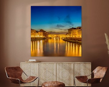 FLORENTIE Ponte Vecchio bij zonsondergang