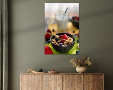 delicious muesli with fresh fruit.