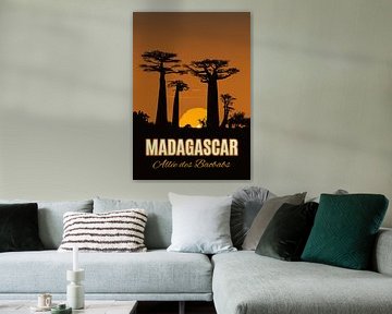 Vintage Poster,  Allée des Baobabs, Madagascar van Discover Dutch Nature