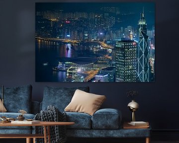 Hong Kong, la Chine de nuit (panorama)