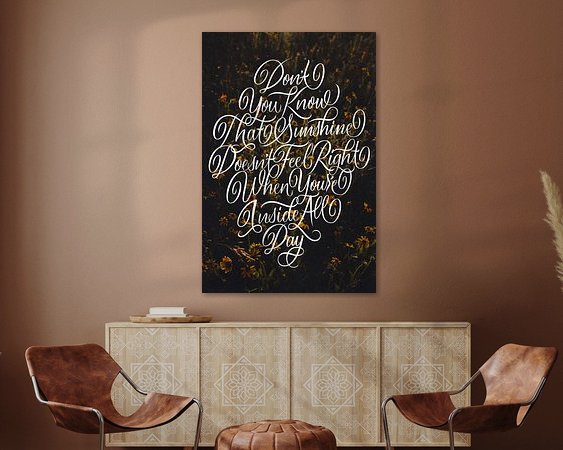 Voorbeeld van het werk in een kamer