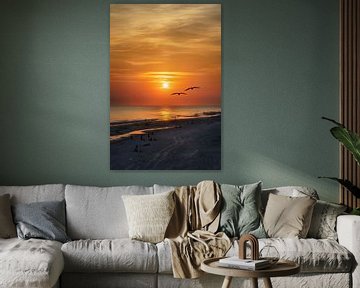 Sunset in Zeeland van Peter Bartelings
