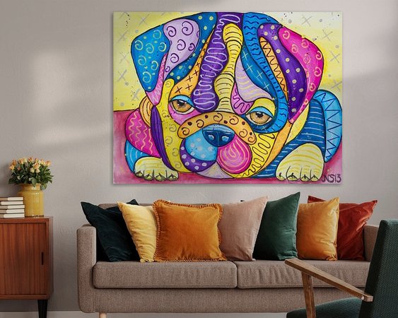 Voorbeeld van het werk in een kamer