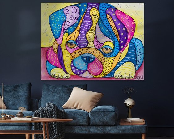 Voorbeeld van het werk in een kamer