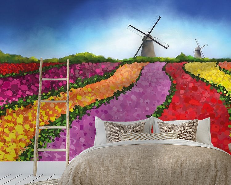 Voorbeeld van het werk in een kamer