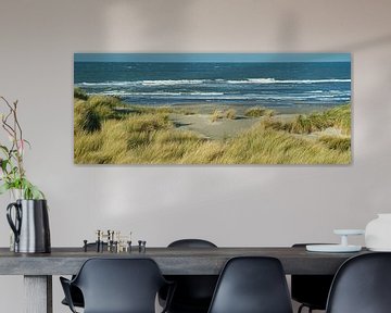 Panorama van de Westlandse duinen met uitzicht over het Noordzee strand van Gert van Santen