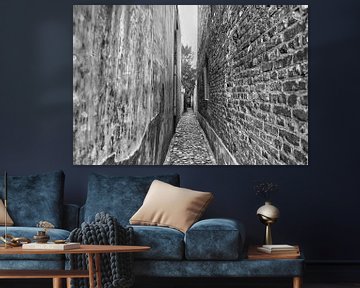 Zwart wit stenen muren Middelburg stad van Mariska de Jonge