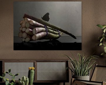 Nature morte Asperges avec papillon sur Flower artist Sander van Laar