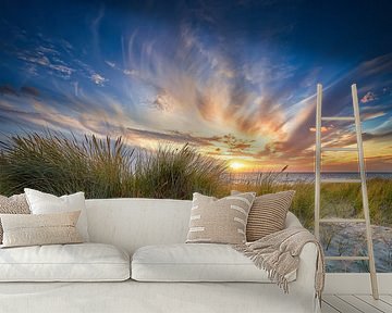 sunset in the Dutch dune landscape by eric van der eijk